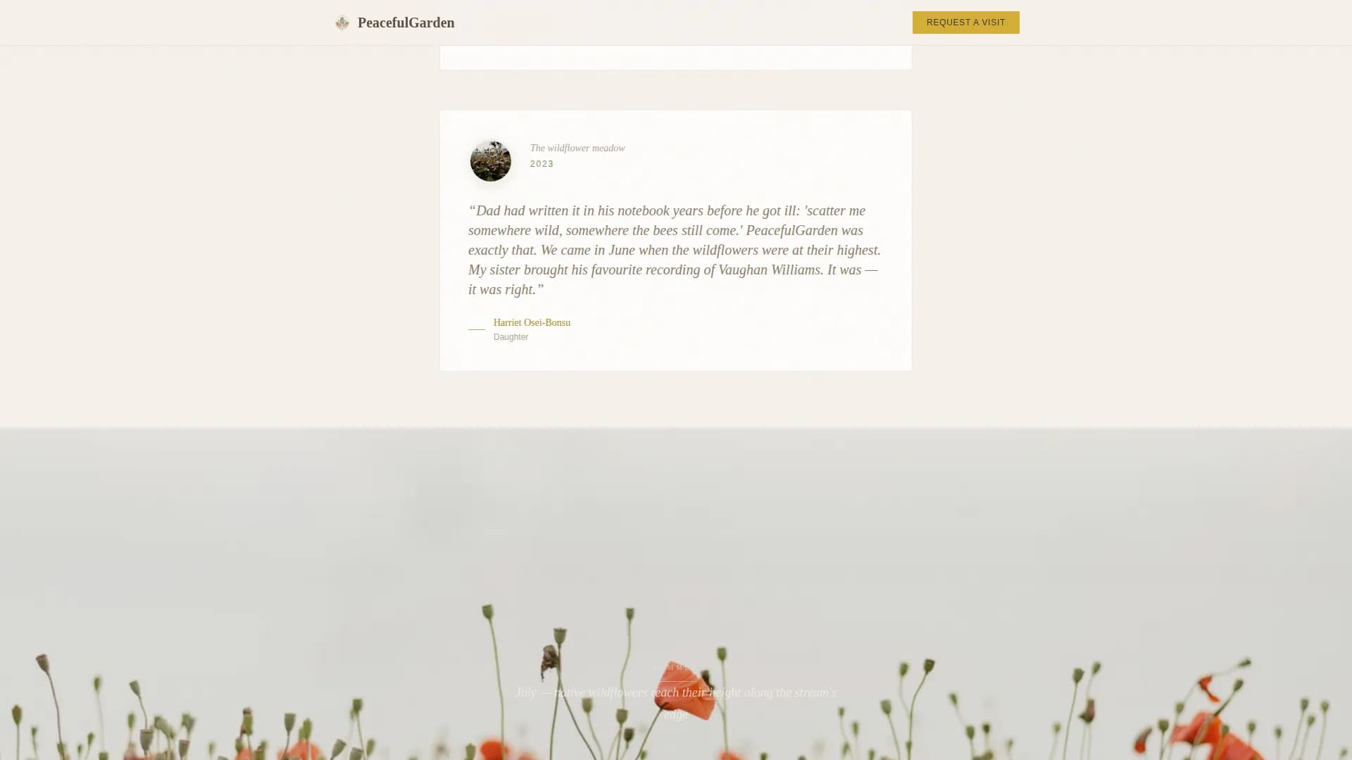 Serenity — Natural Ash Scattering Landing Page Template