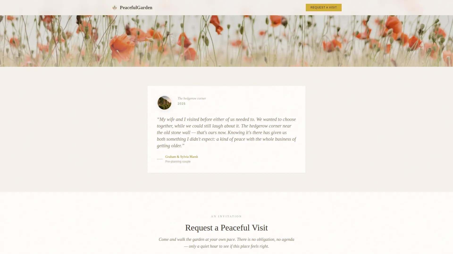 Serenity — Natural Ash Scattering Landing Page Template
