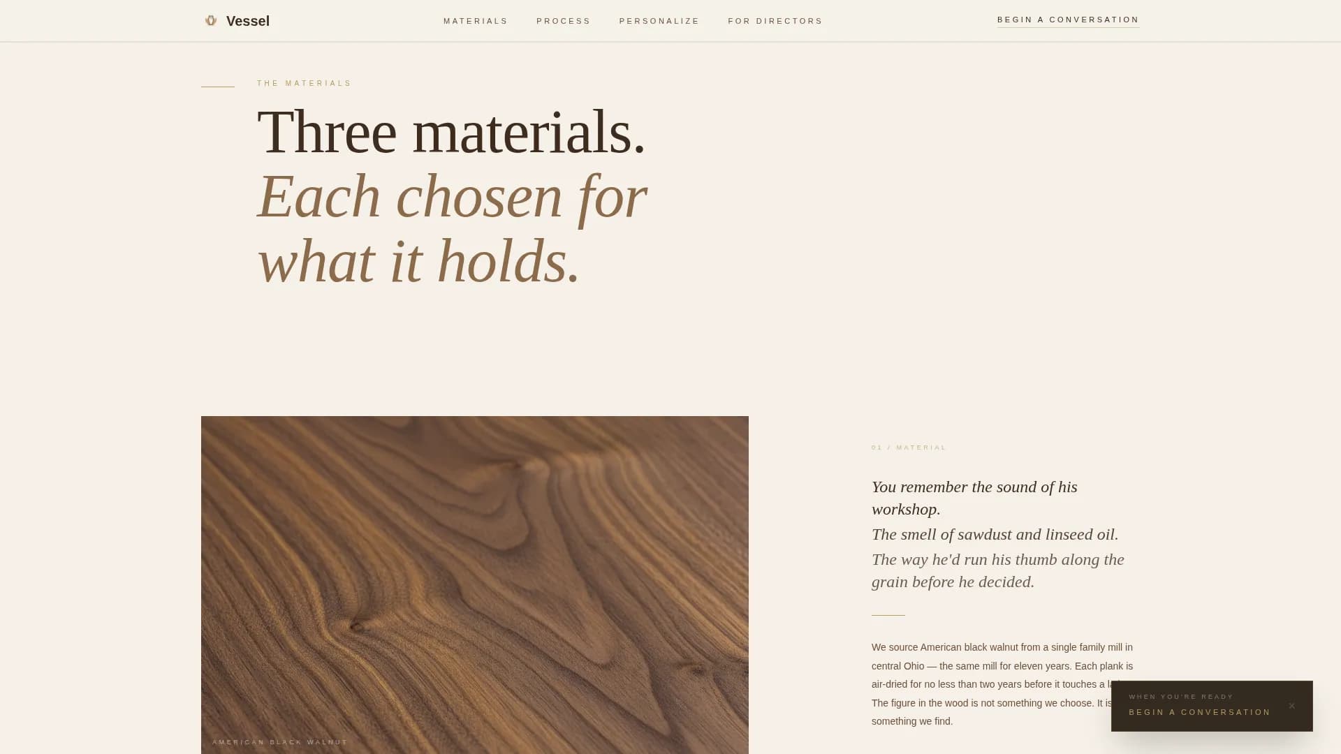 Vessel — Premium Urn Design Landing Page Template
