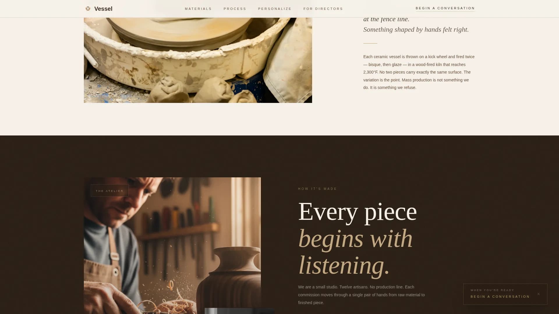Vessel — Premium Urn Design Landing Page Template