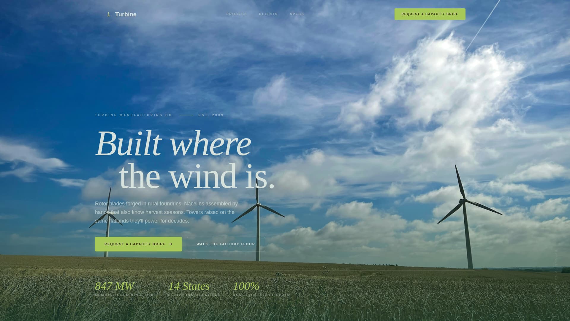 Solar & Wind Energy Specialist Professional Website Template