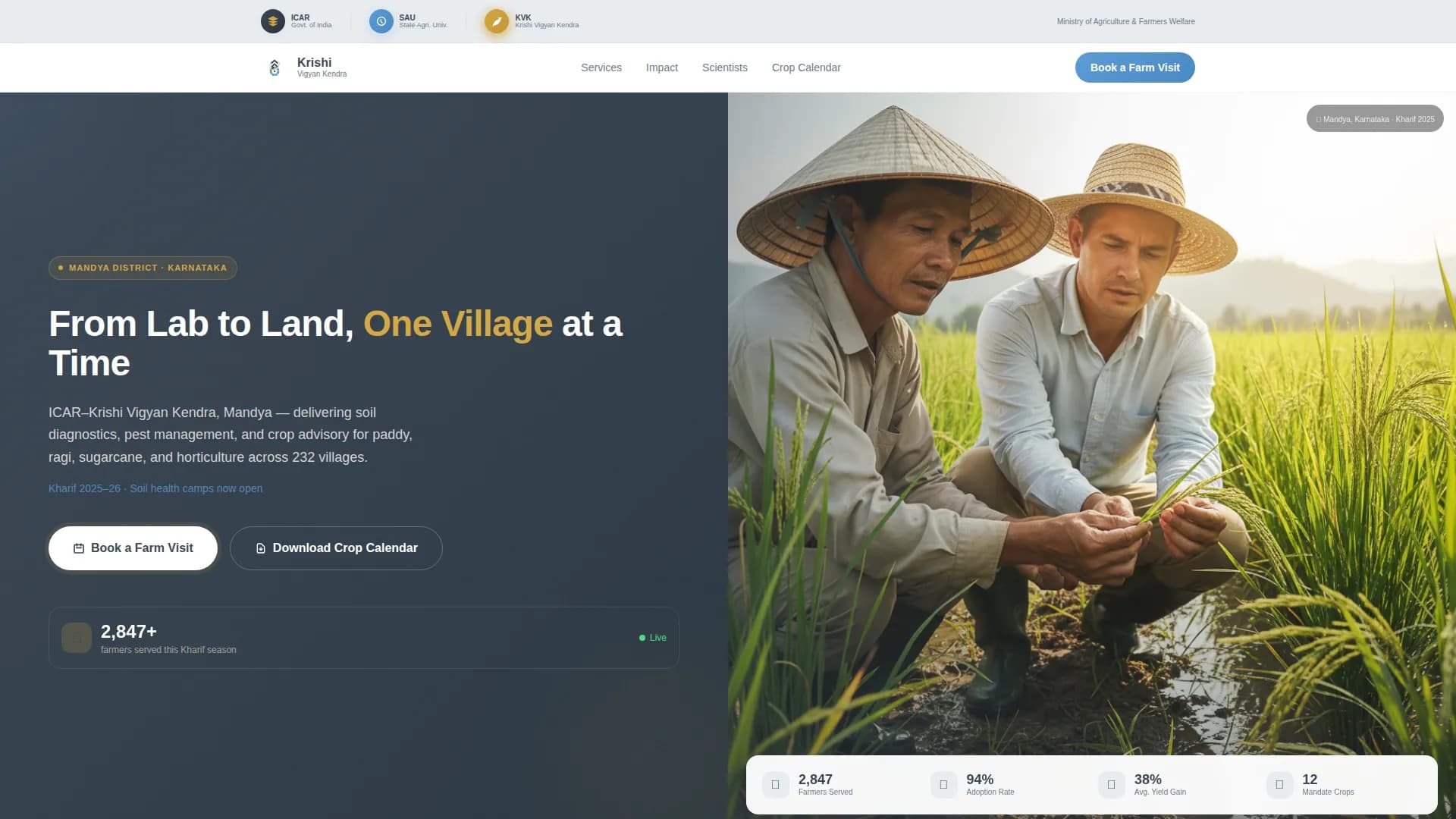 Harvest — Innovative Extension Services Landing Page Template