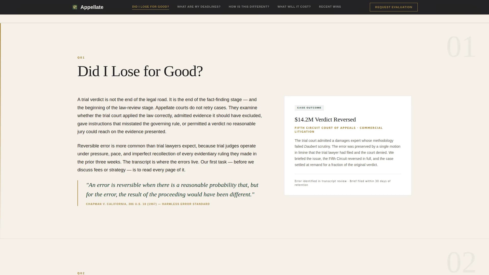 Appellate - Precision Advocacy Legal Landing Page Template