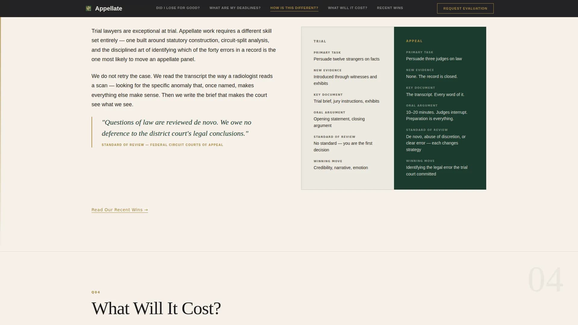 Appellate - Precision Advocacy Legal Landing Page Template