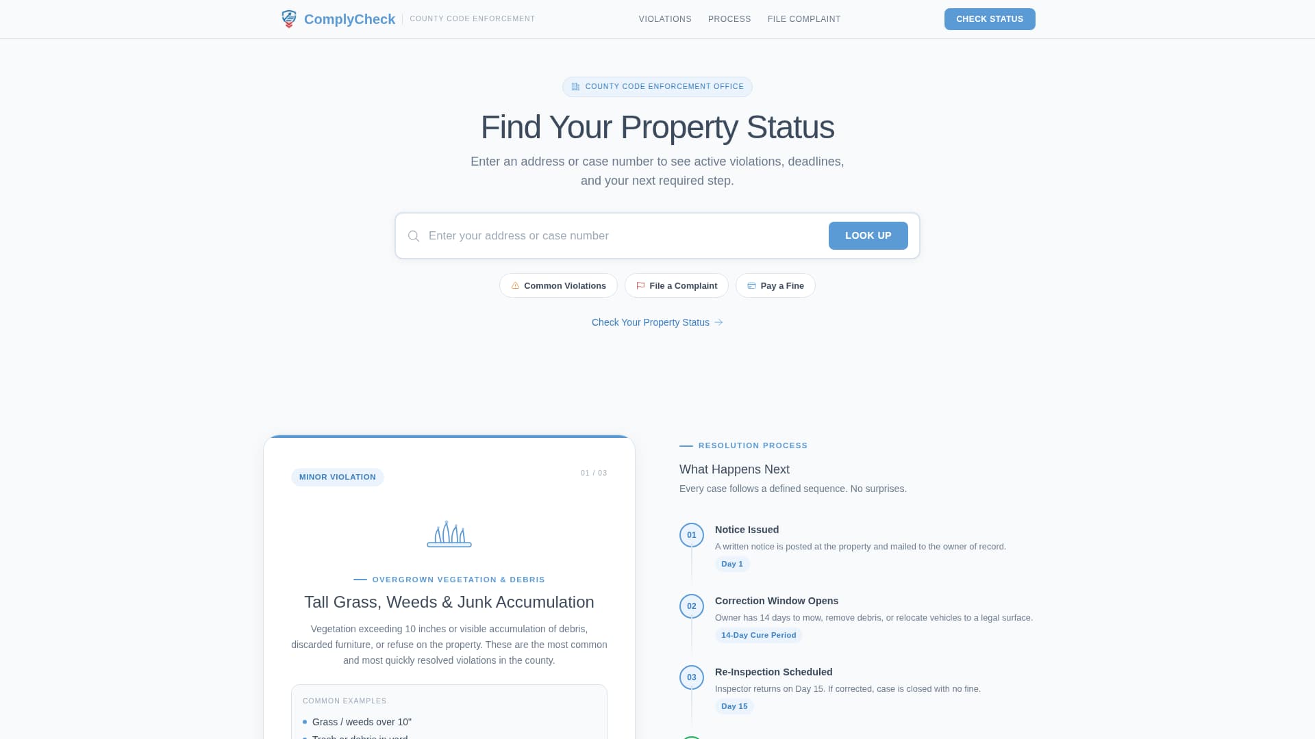 Code Enforcement Government Professional Website Template