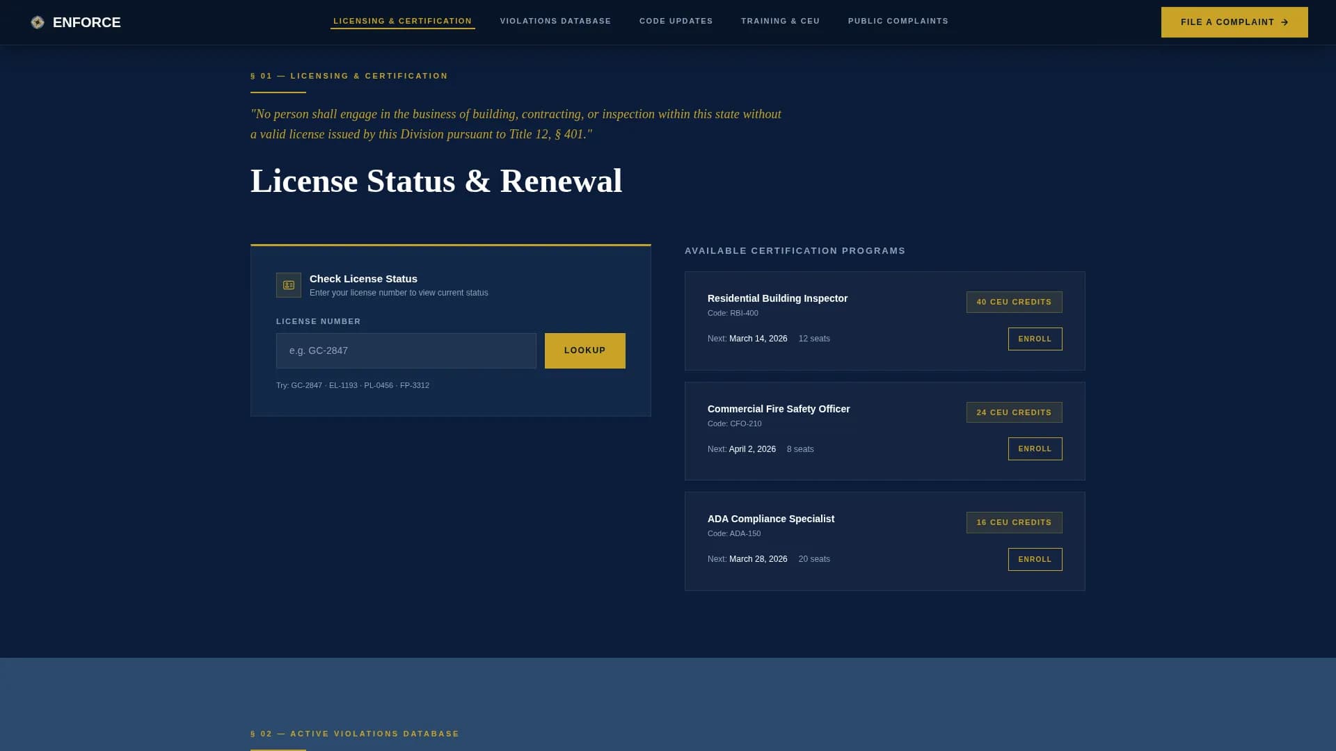 Enforce — Authoritative Safety Compliance Landing Page Template