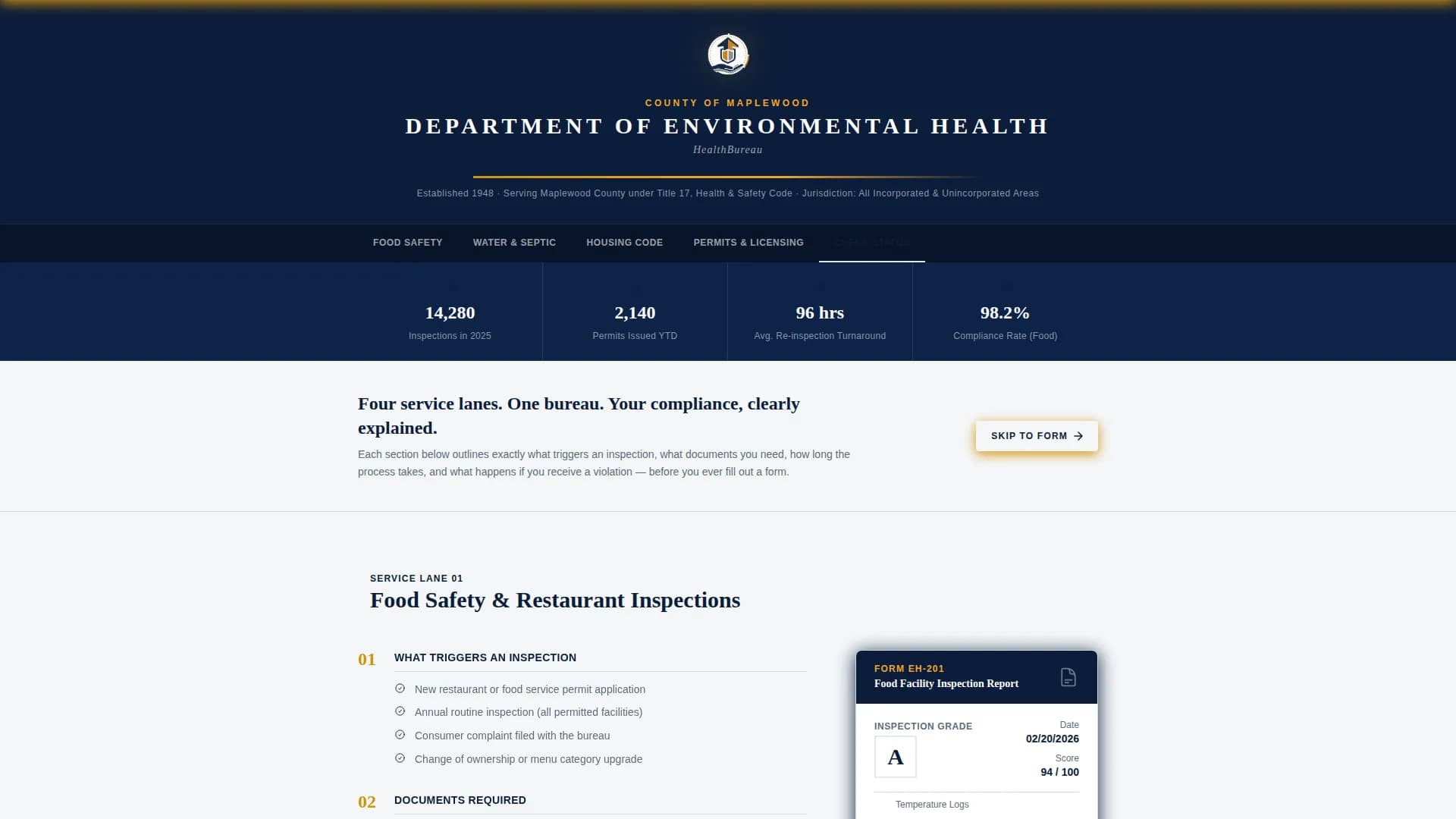 Comply — Authoritative Health Regulation Landing Page Template
