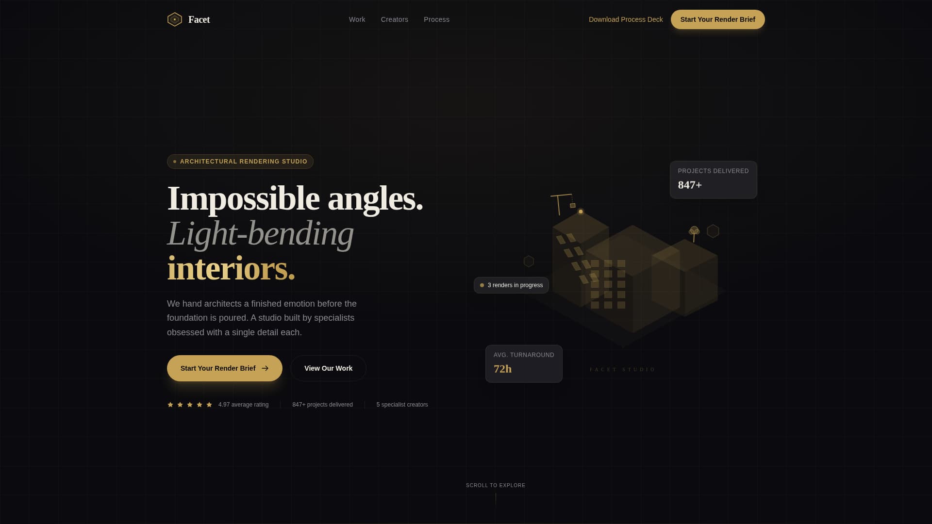 3D Visualization & Rendering Portfolio Website Template