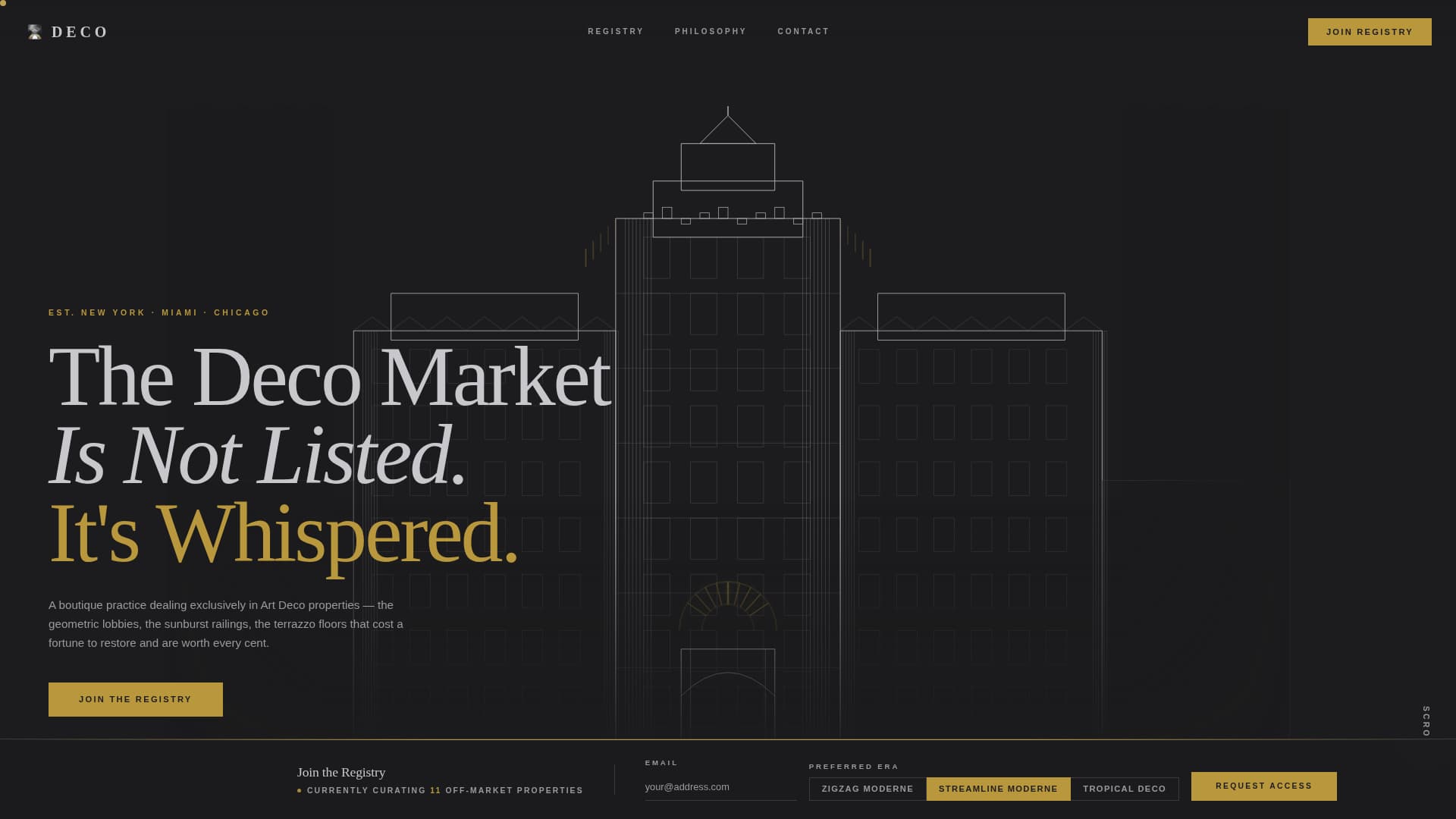 Art Deco Architecture Pre-Launch Website Template