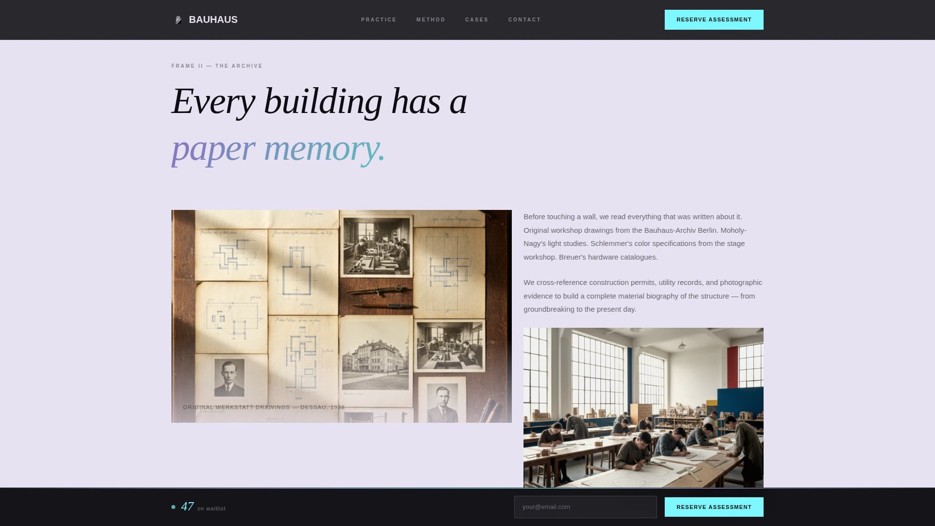 Bauhaus Architecture Pre-Launch Website Template