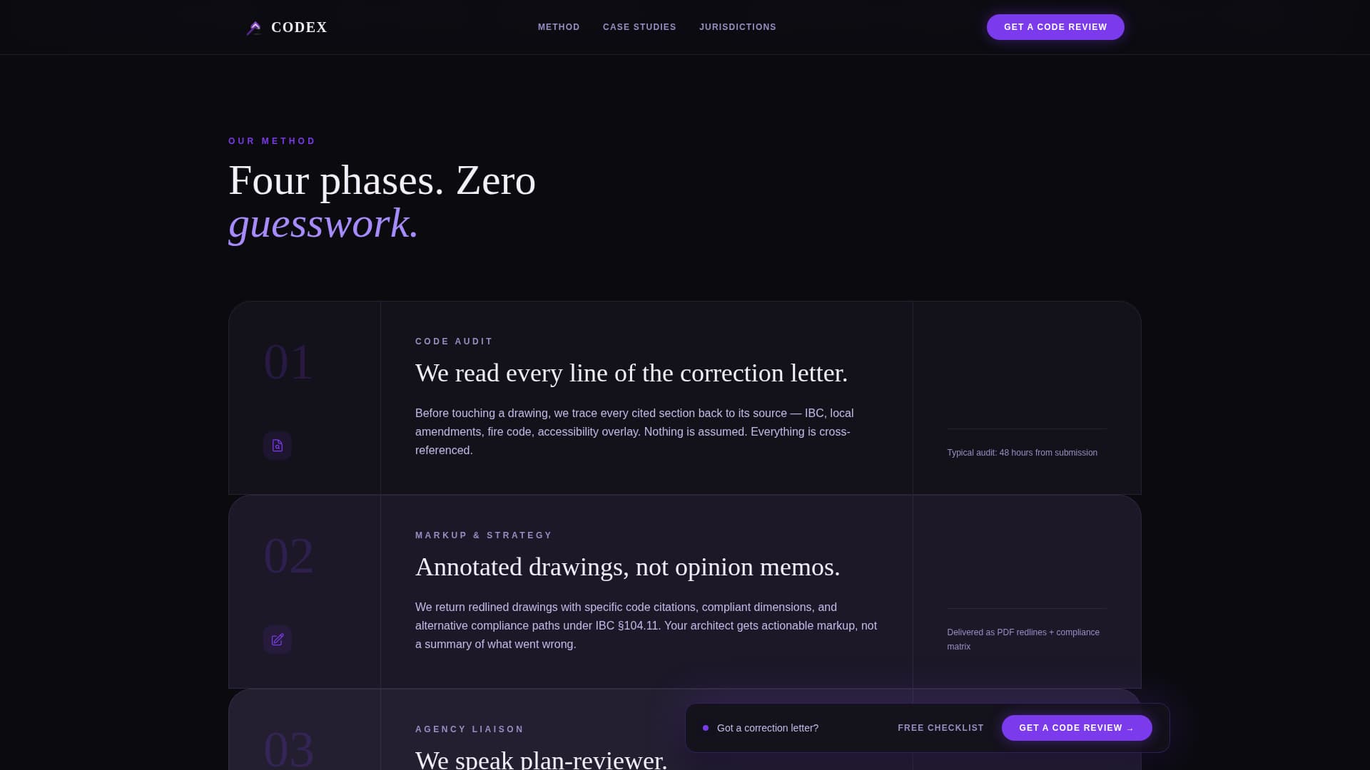 Codex - Authoritative Codeconsultant Landing Page Template