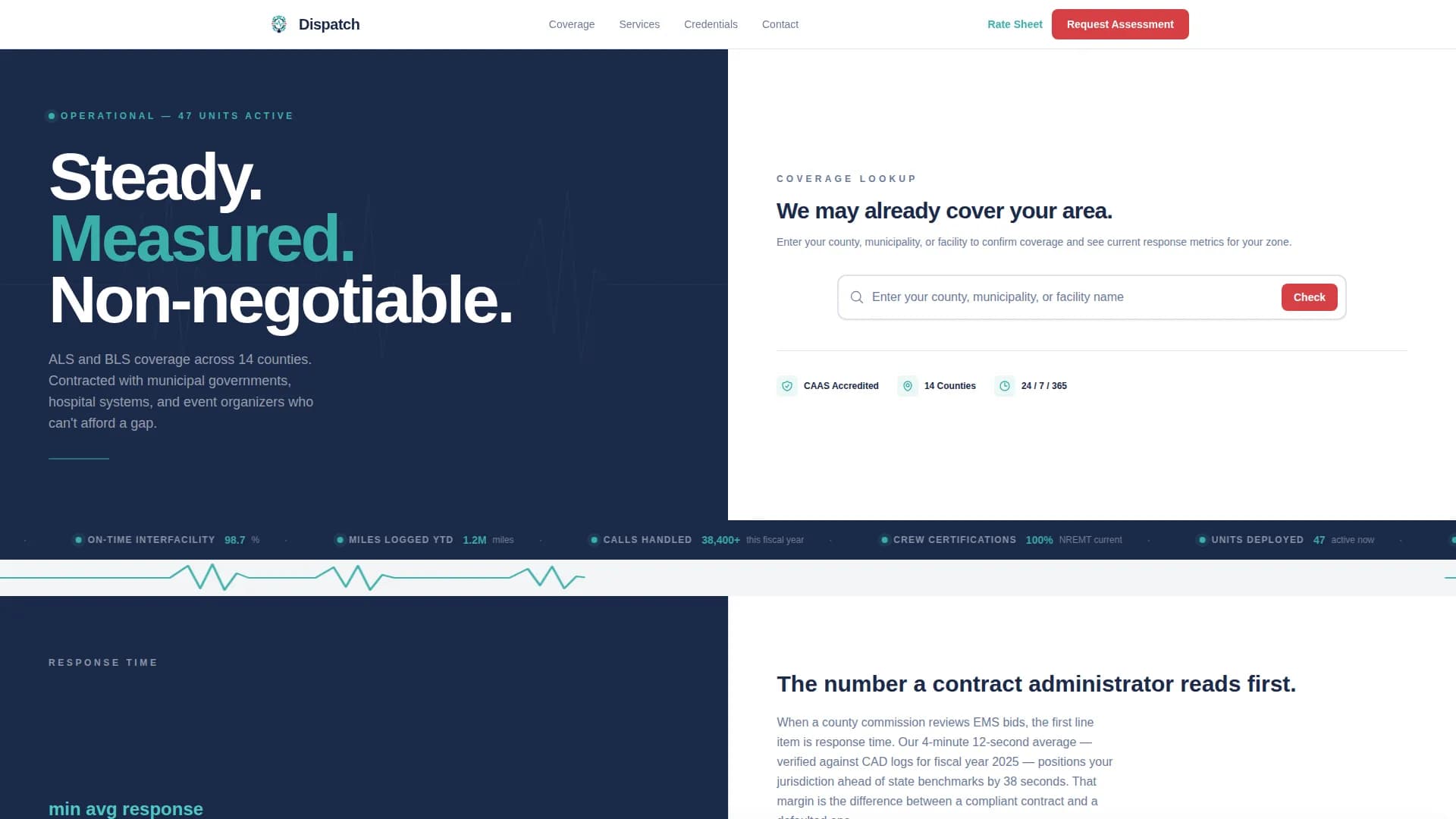 Dispatch - Trusted Emergency Response EMS Landing Page Template