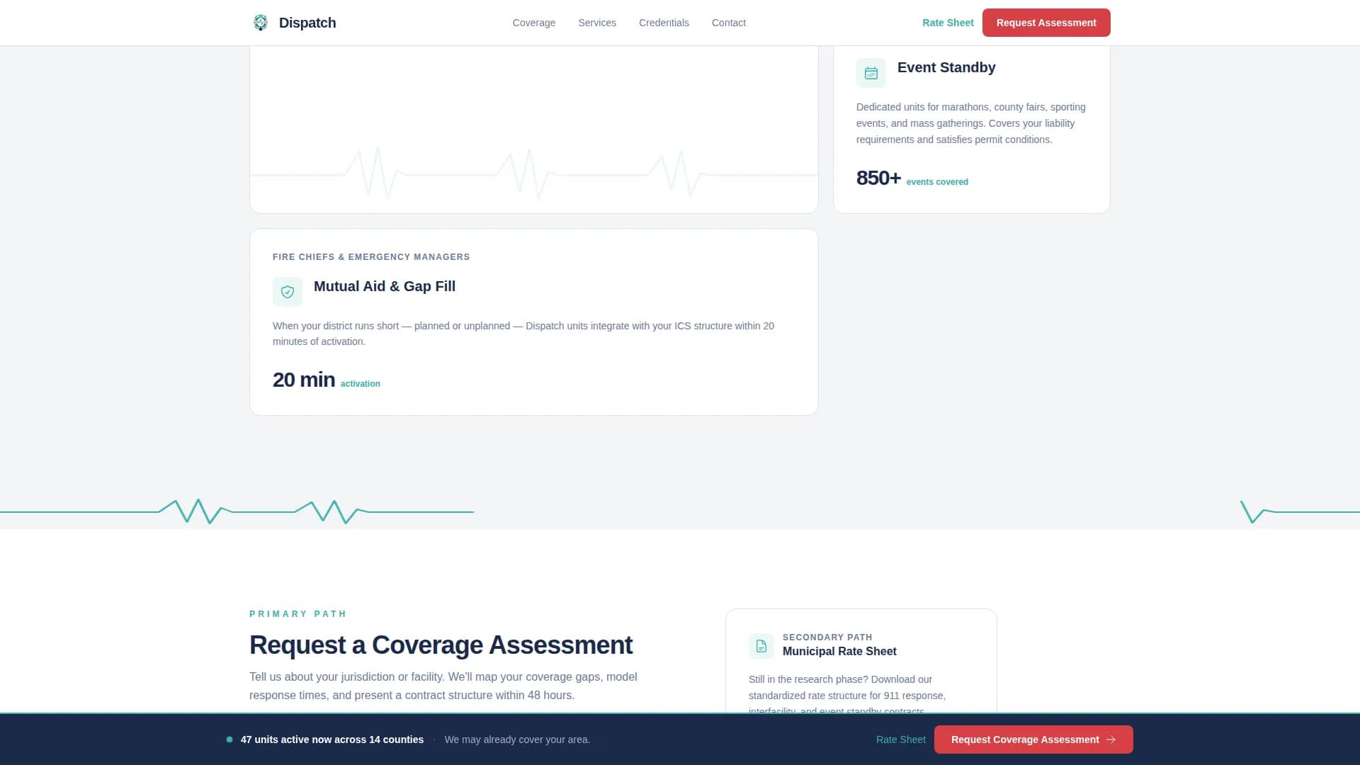 Dispatch - Trusted Emergency Response EMS Landing Page Template