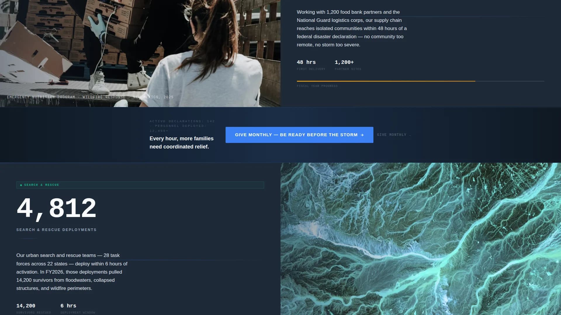 Respond — Urgent Disaster Relief Landing Page Template