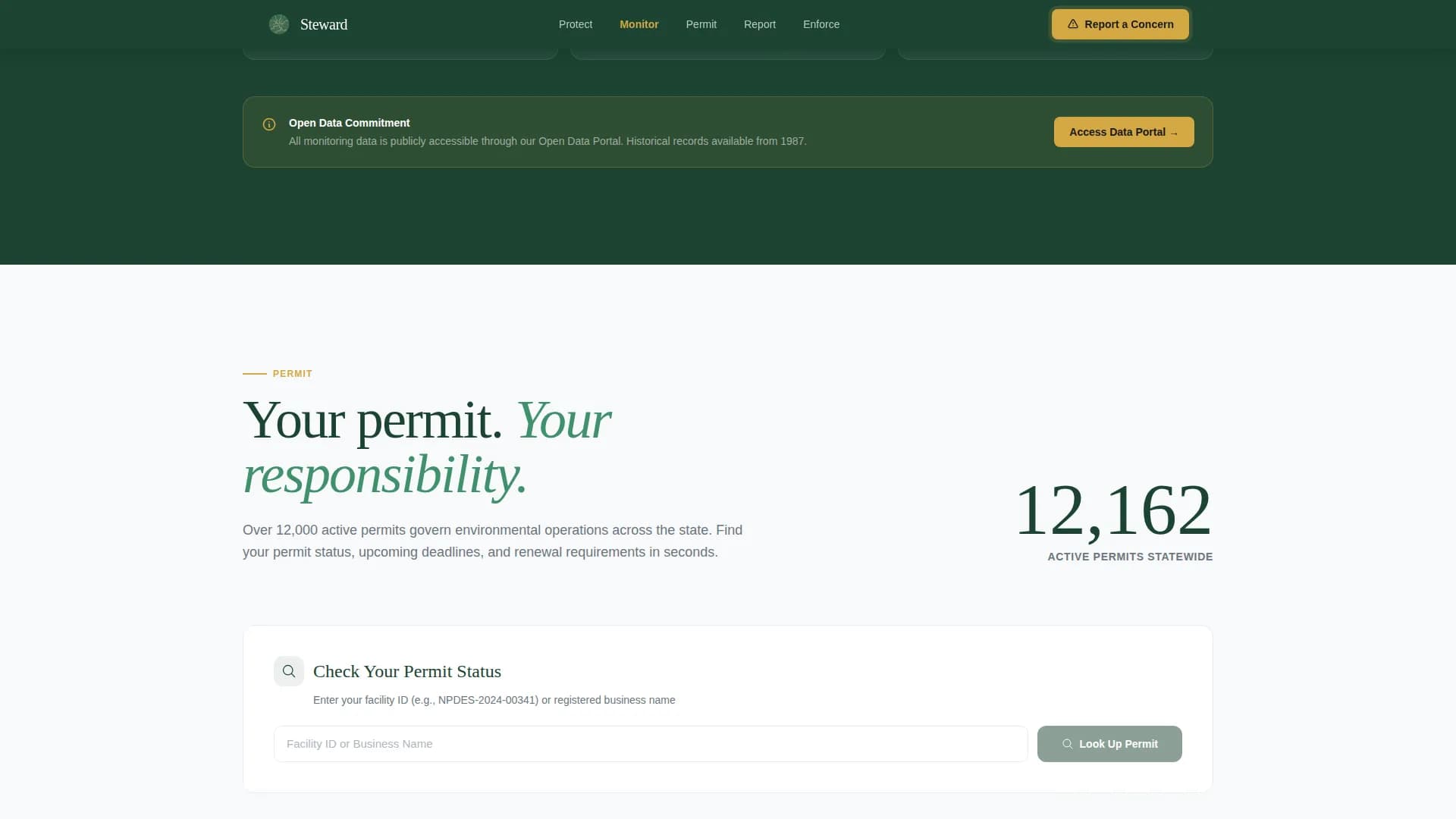 Steward — Committed Environmental Governance Landing Page Template