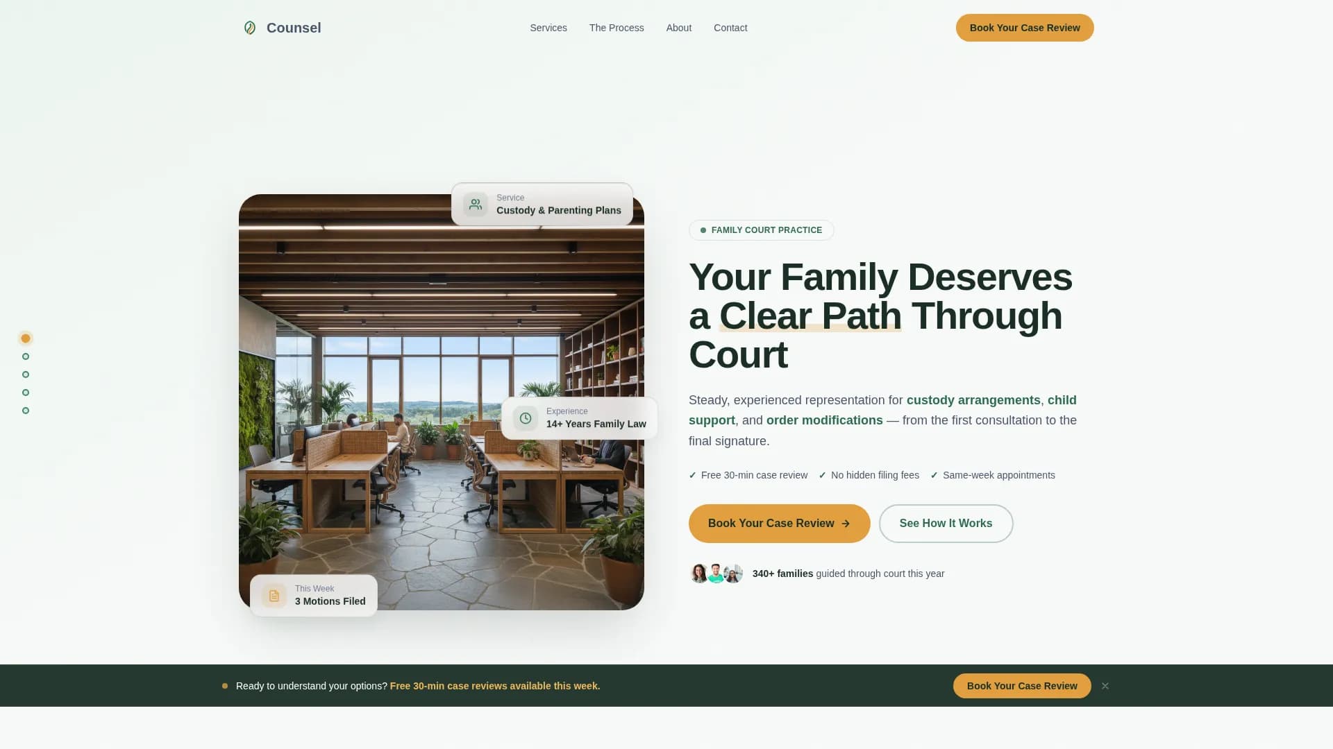 Counsel — Family Court Landing Page Template