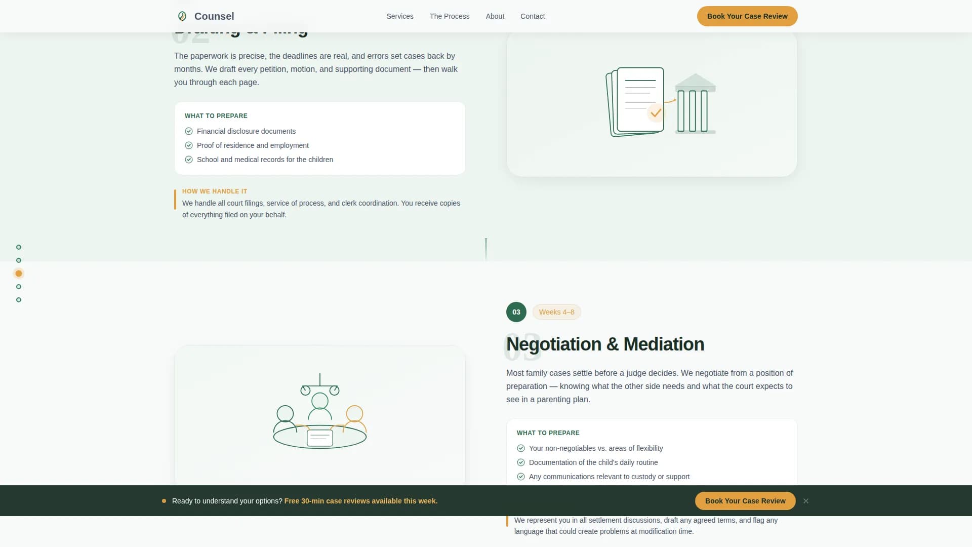 Counsel — Family Court Landing Page Template
