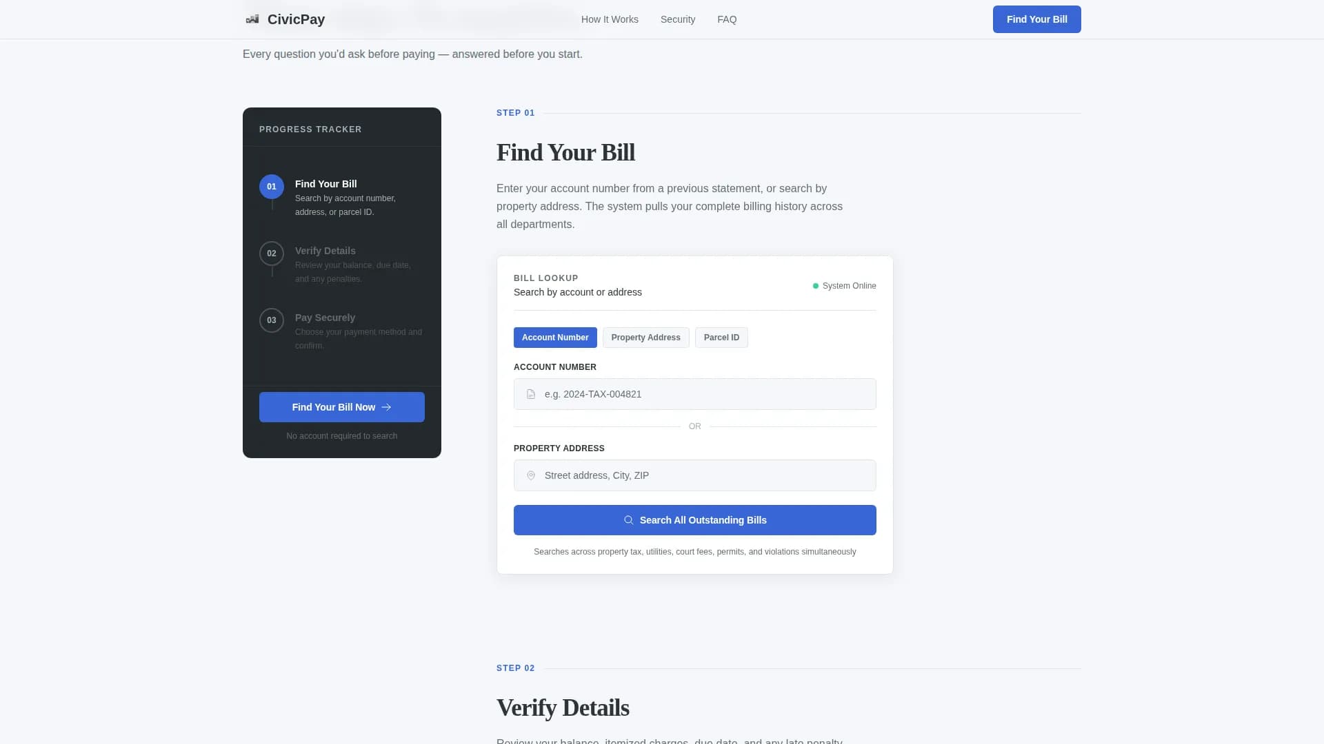 Streamline — Secure Municipal Payments Landing Page Template