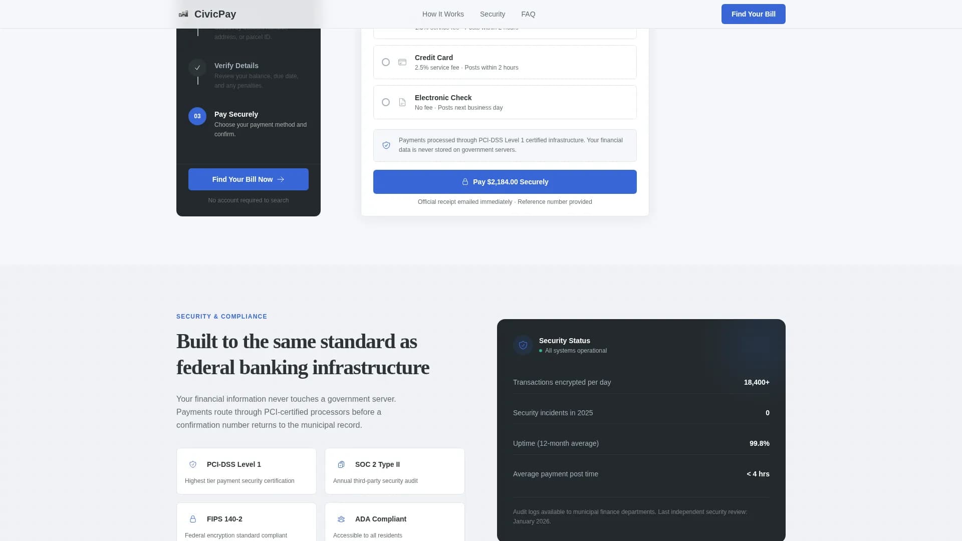 Streamline — Secure Municipal Payments Landing Page Template