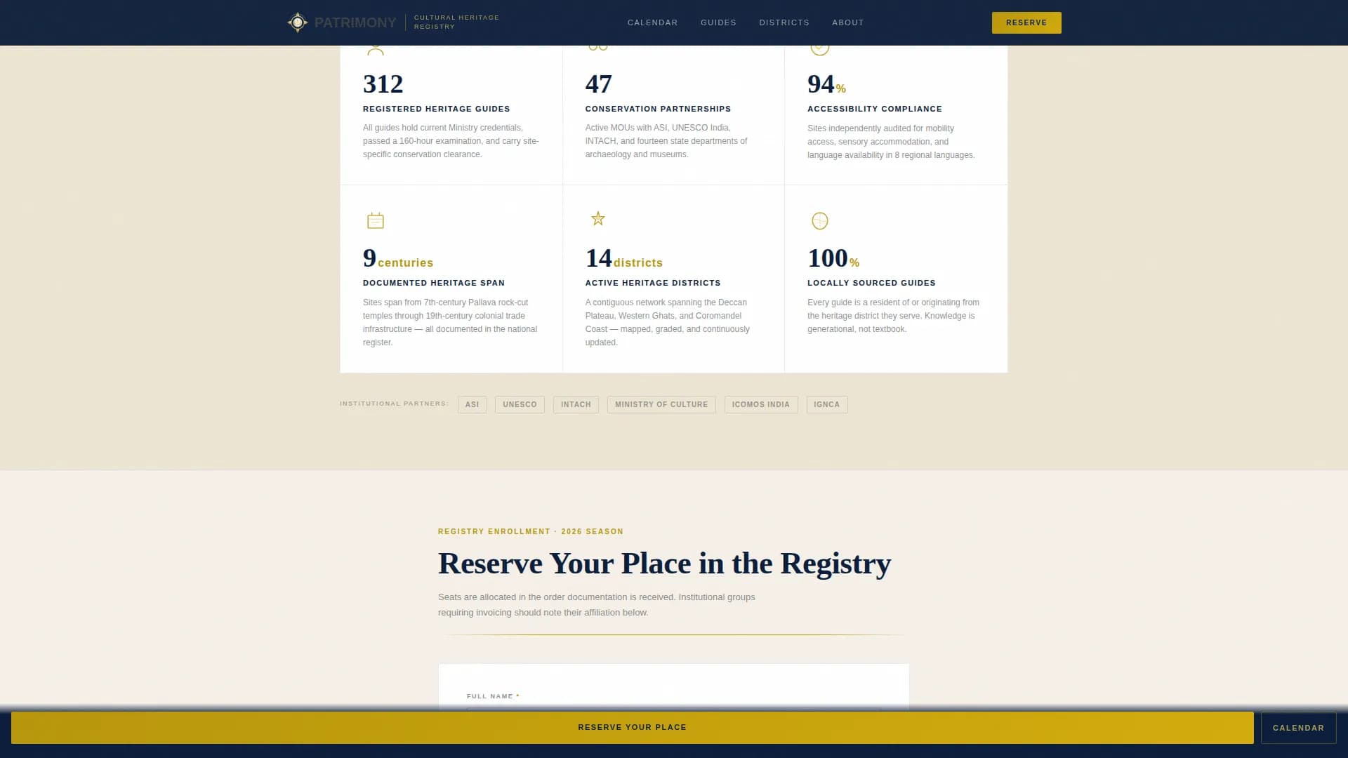 Patrimony — Exclusive Landmark Database Landing Page Template