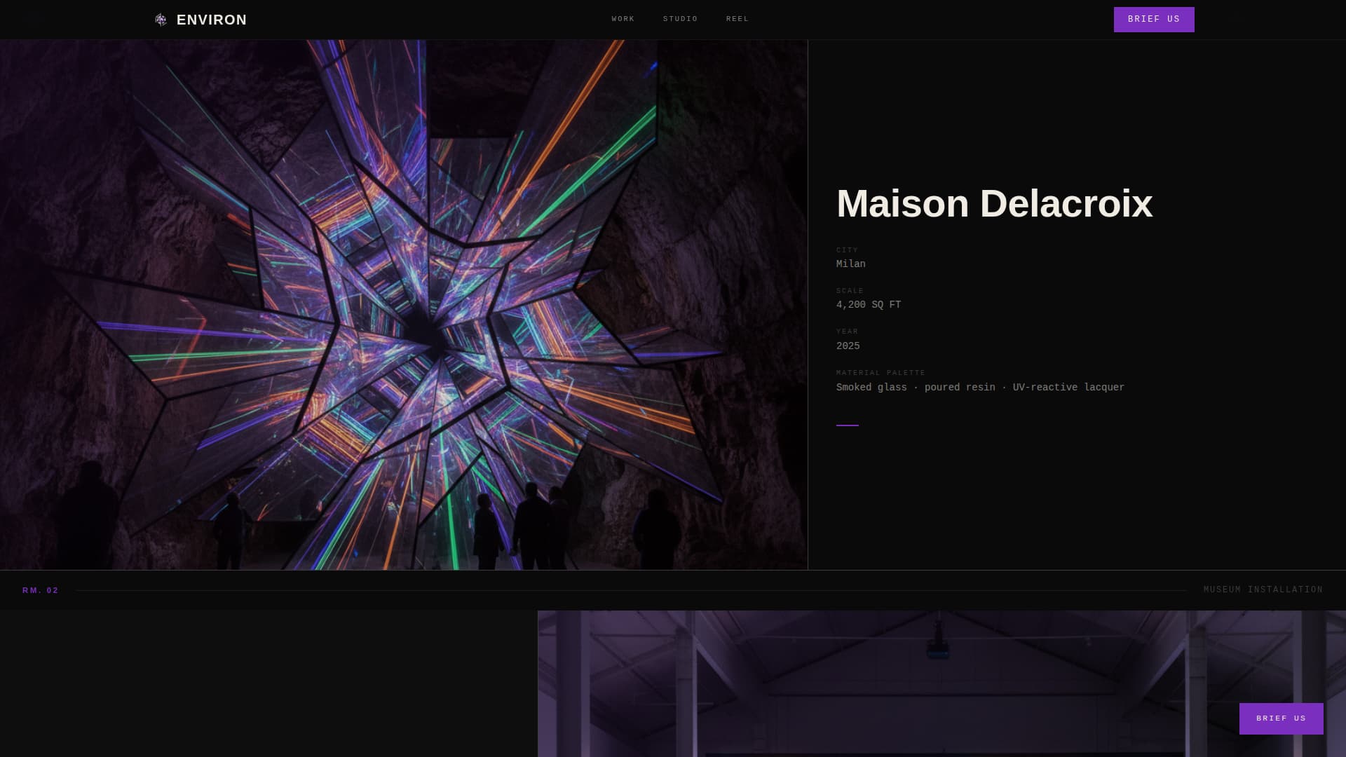 Environ - Immersive Experiential Landing Page Template