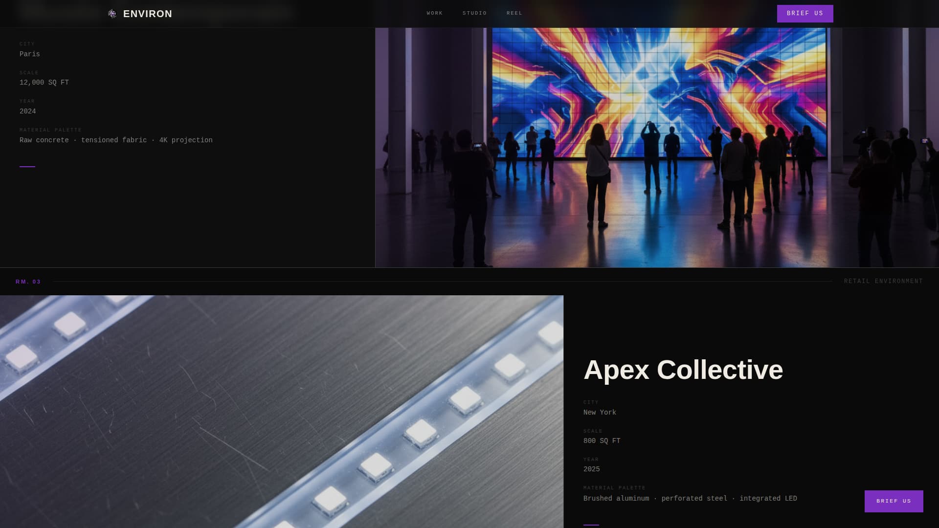 Environ - Immersive Experiential Landing Page Template
