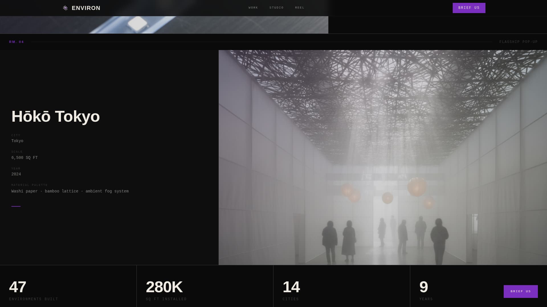 Environ - Immersive Experiential Landing Page Template