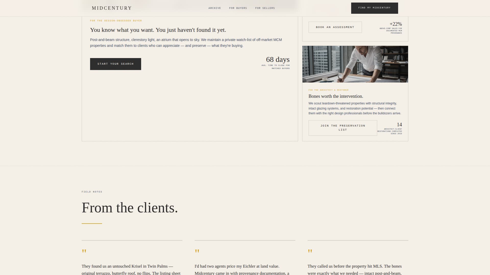 Mid-Century Modern Architecture Blog Website Template