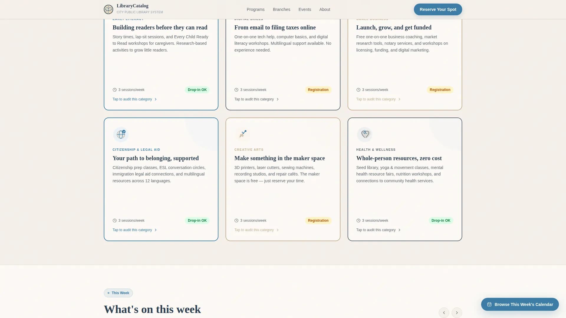 Public Library Government Professional Website Template