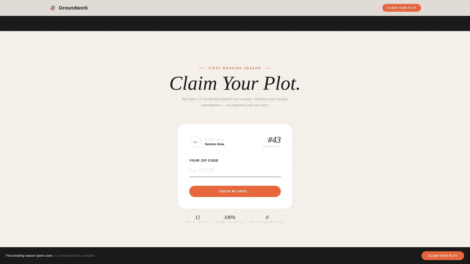 Landscape Architecture Booking Website Template
