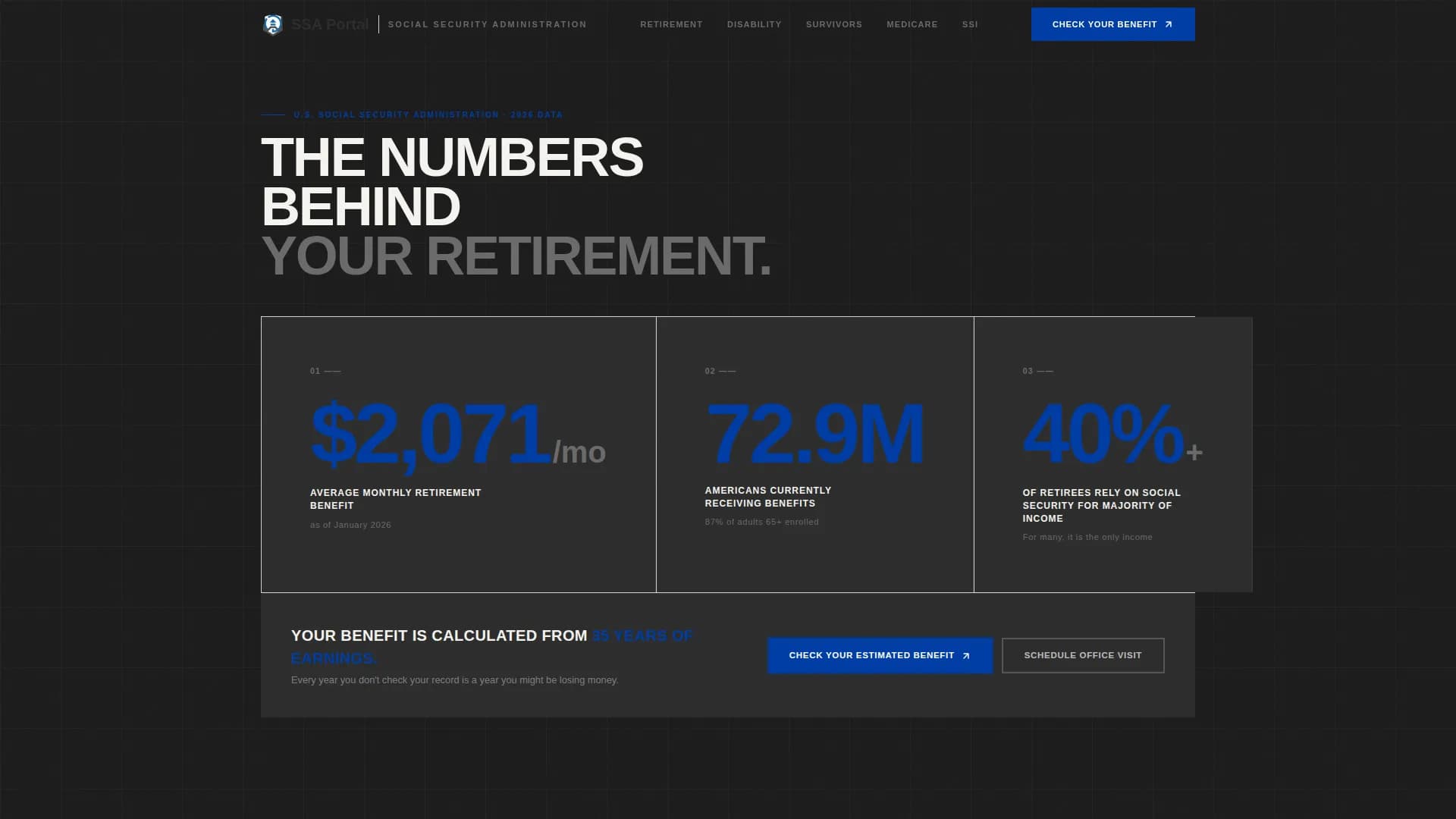 SSA - Stats-First Civic Service Landing Page Template