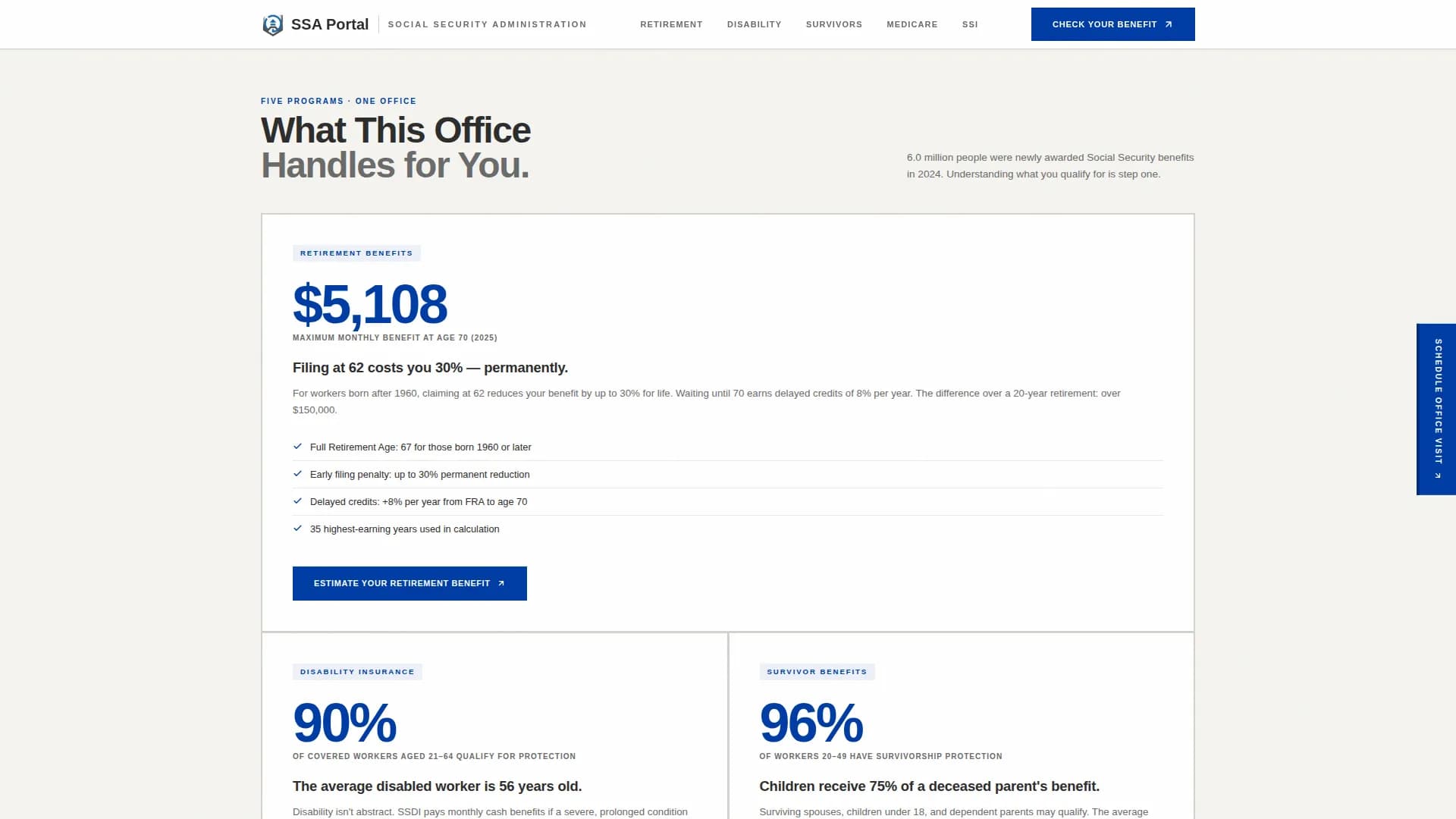 SSA - Stats-First Civic Service Landing Page Template