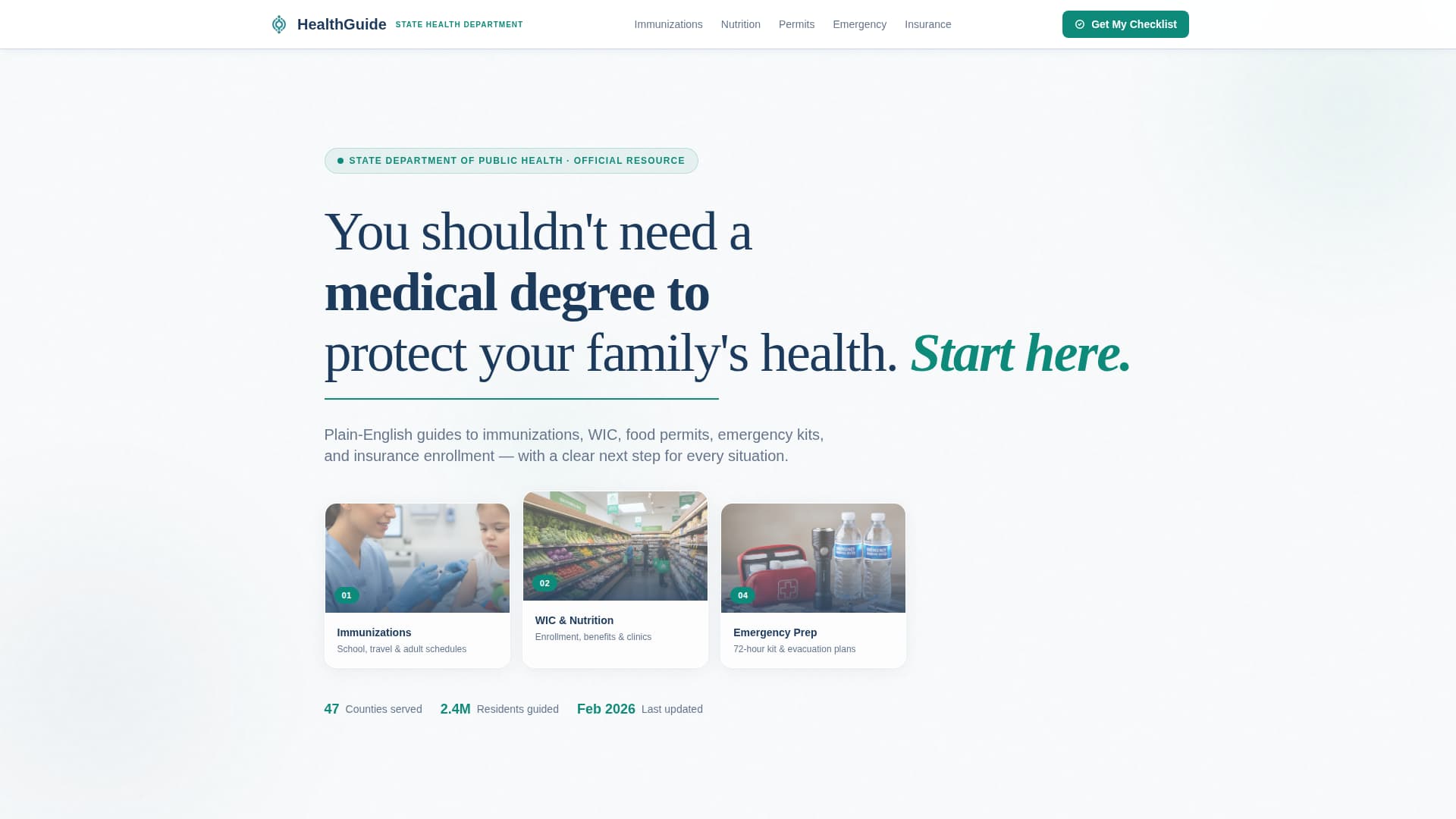 Public Health Department Professional Website Template
