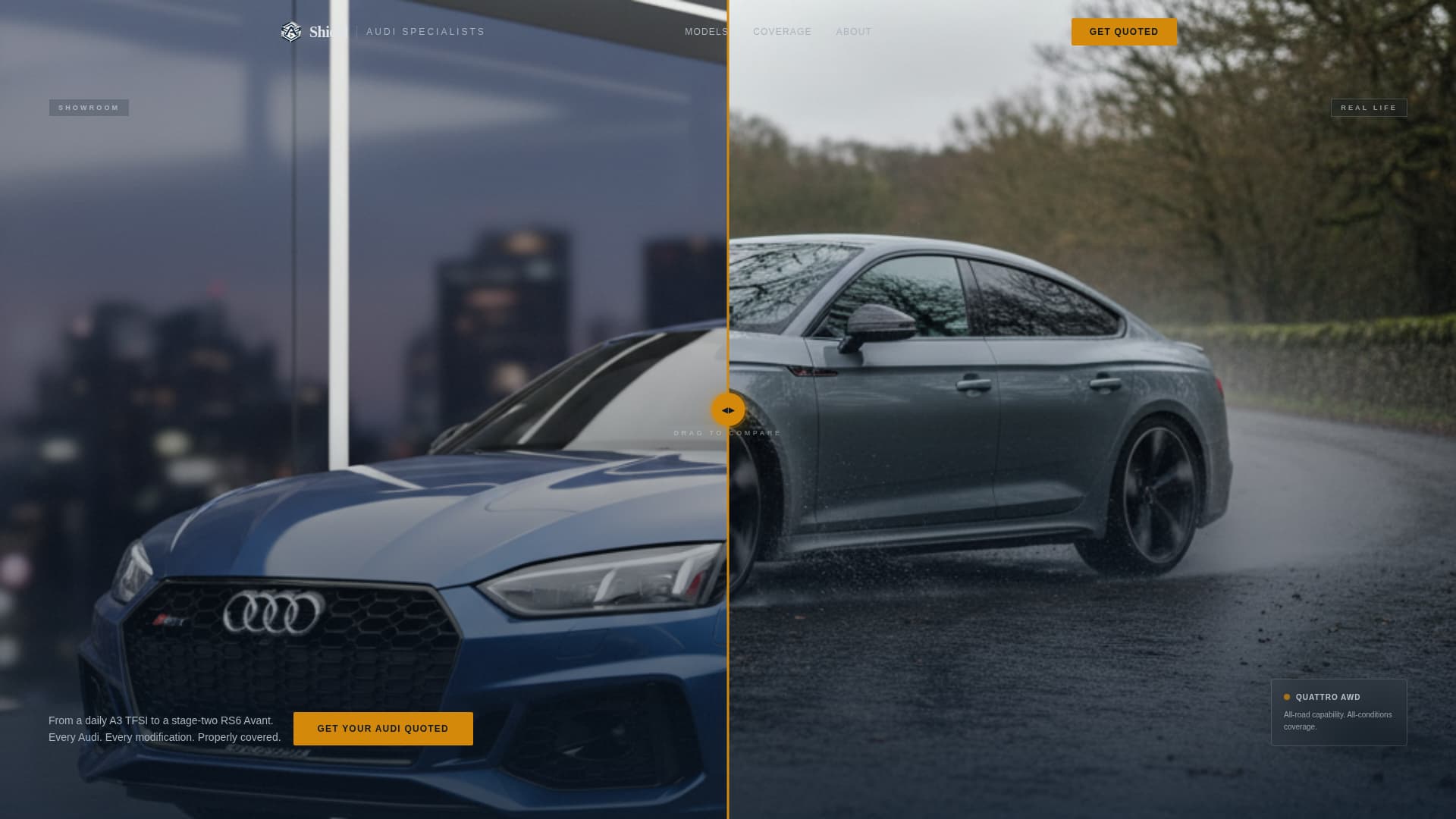 Shield - Specialist Audi Insurance Landing Page Template
