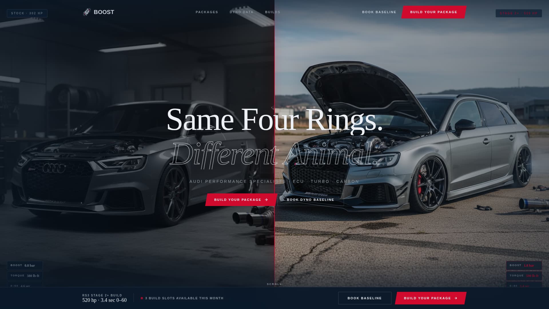 Boost - High Performance Audi Landing Page Template