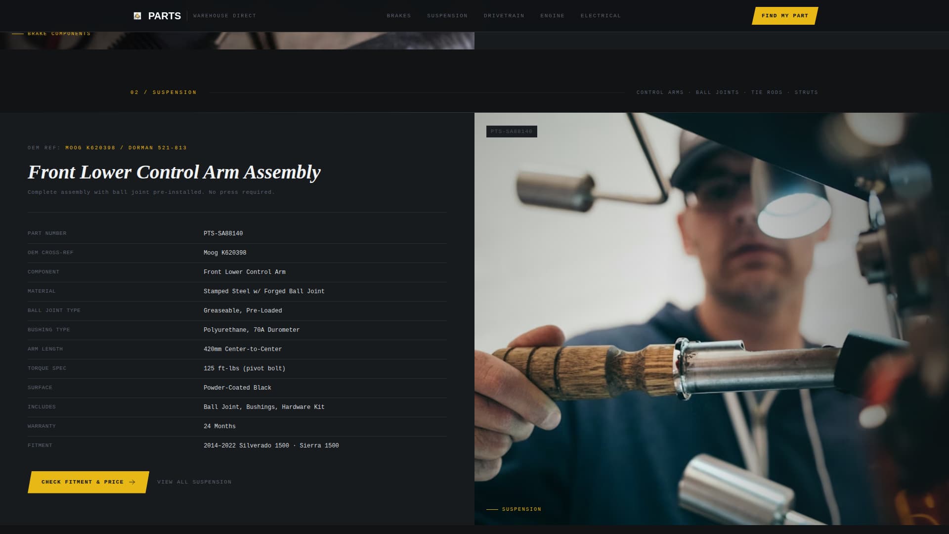 Parts - Precision Autoparts Landing Page Template