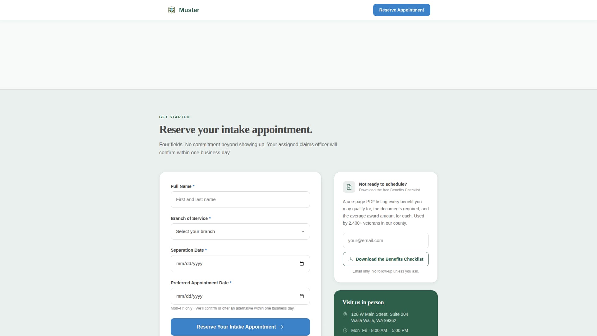 Military & Defense Booking Website Template