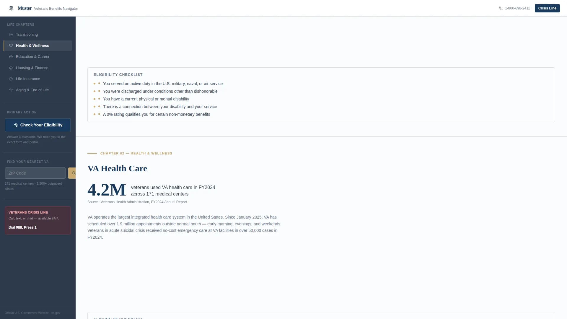 Elevate — Veterans Services Landing Page Template
