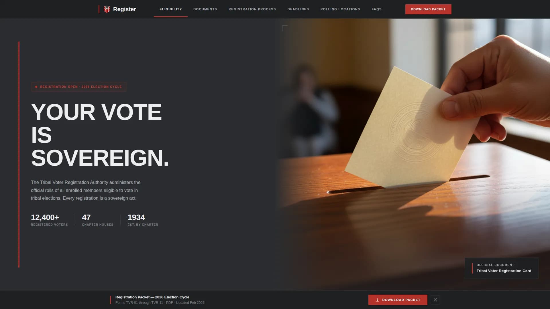 Empower — Tribal Voter Registration Landing Page Template