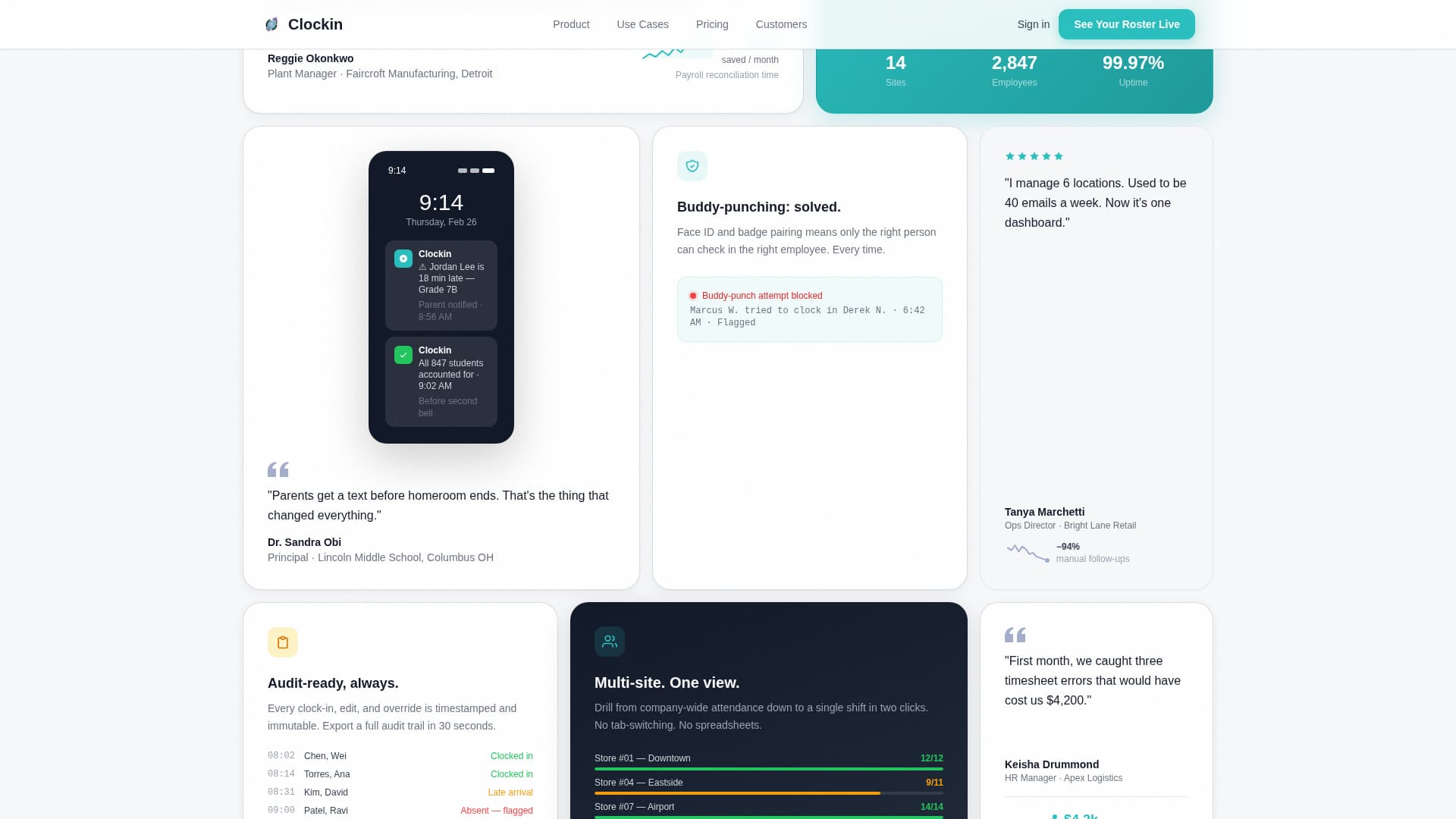 Clockin - Powerful Attendance Landing Page Template