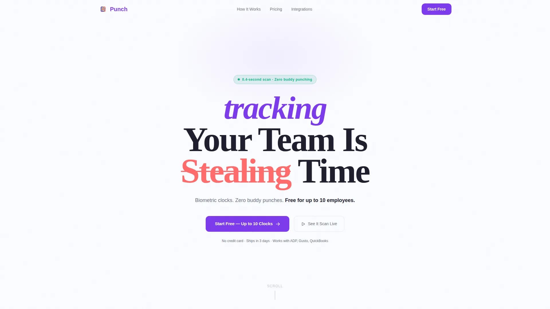 Clockwise — Biometric Time Tracking Landing Page Template