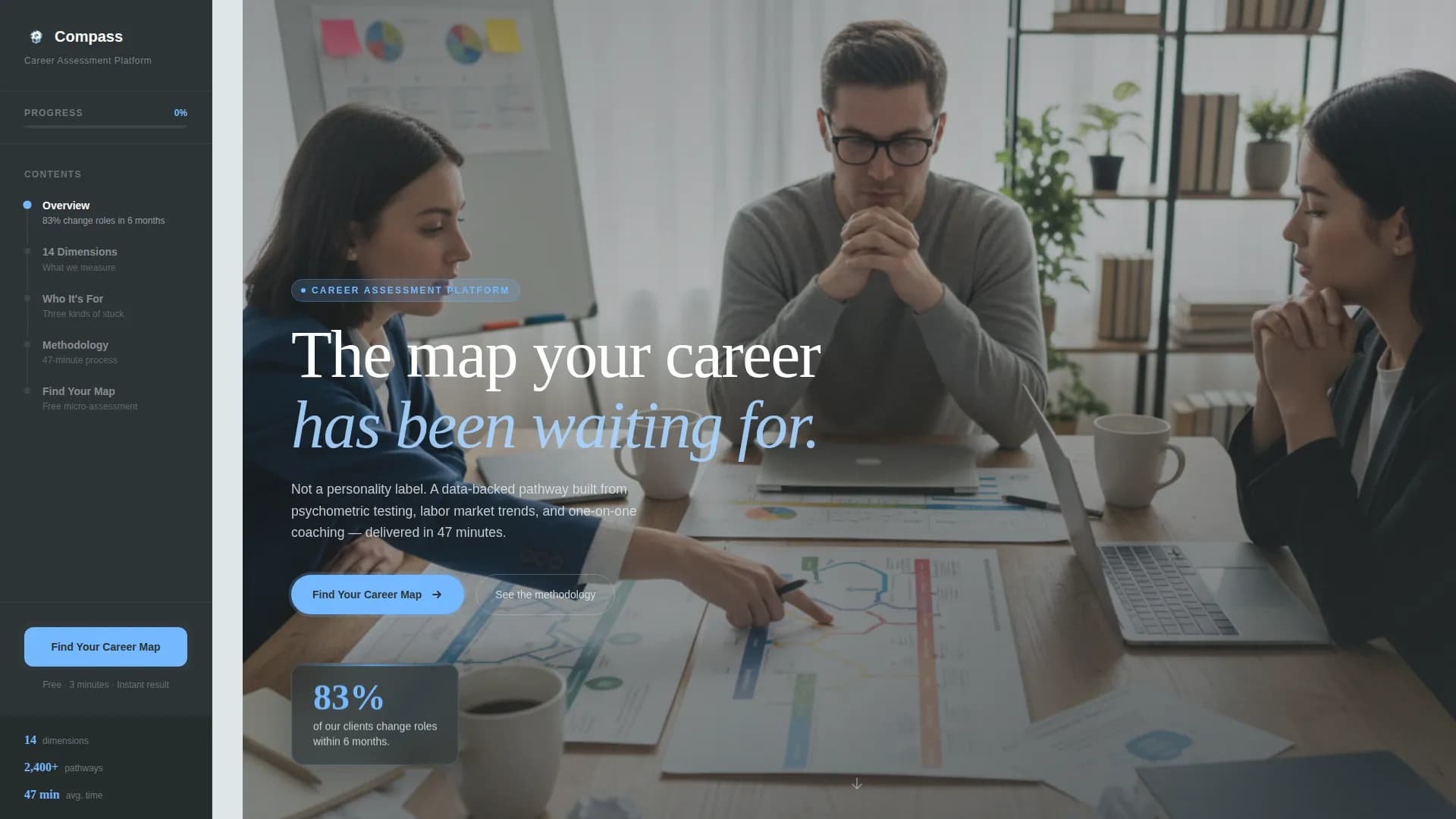 Navigate — Career Assessment Landing Page Template