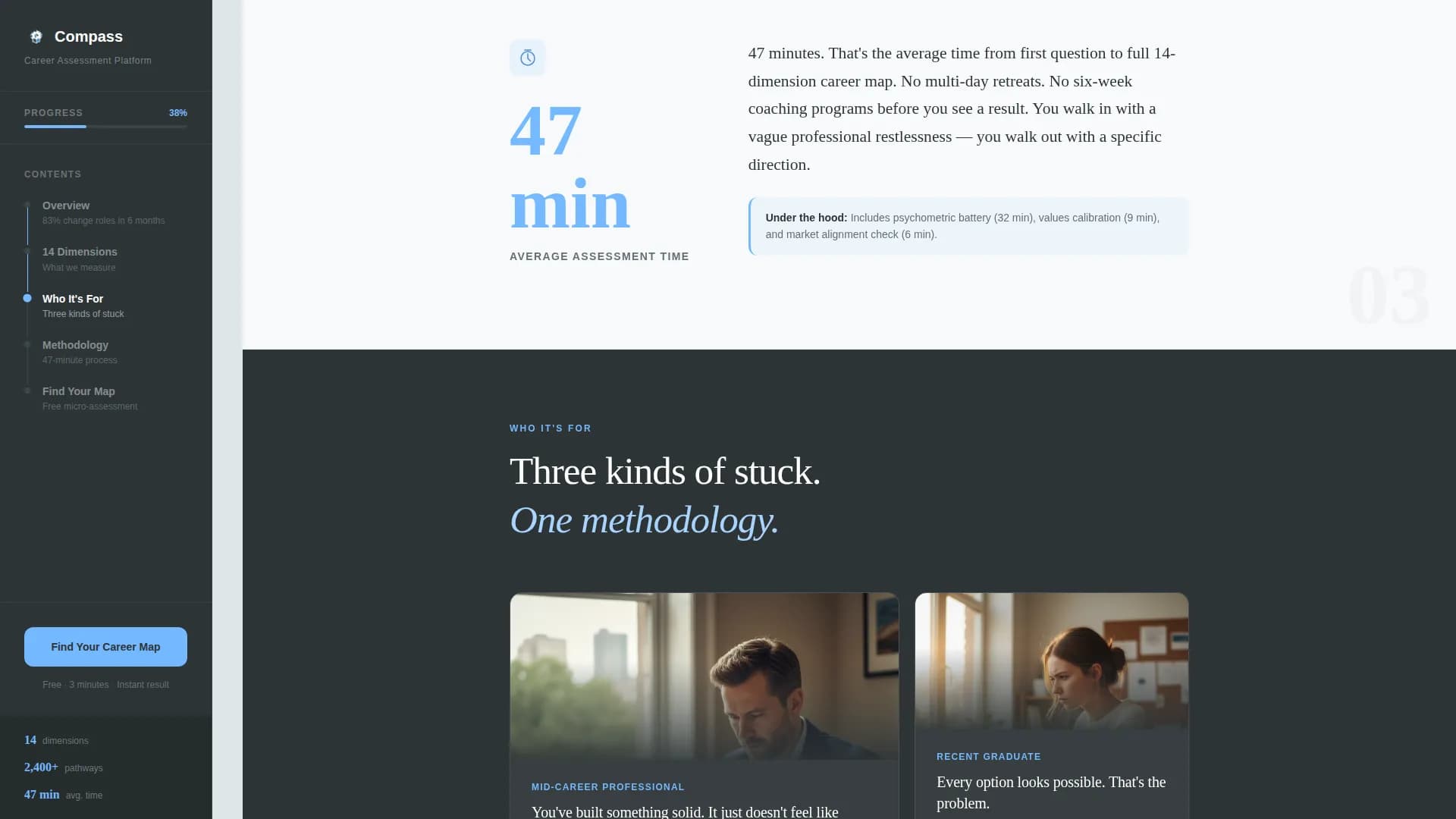 Navigate — Career Assessment Landing Page Template