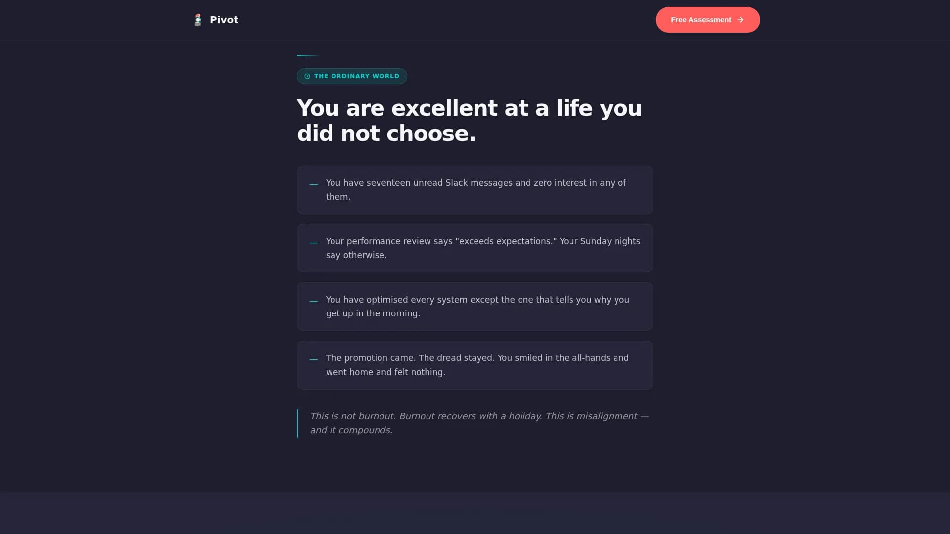 Pivot - Career Momentum Coaching Landing Page Template