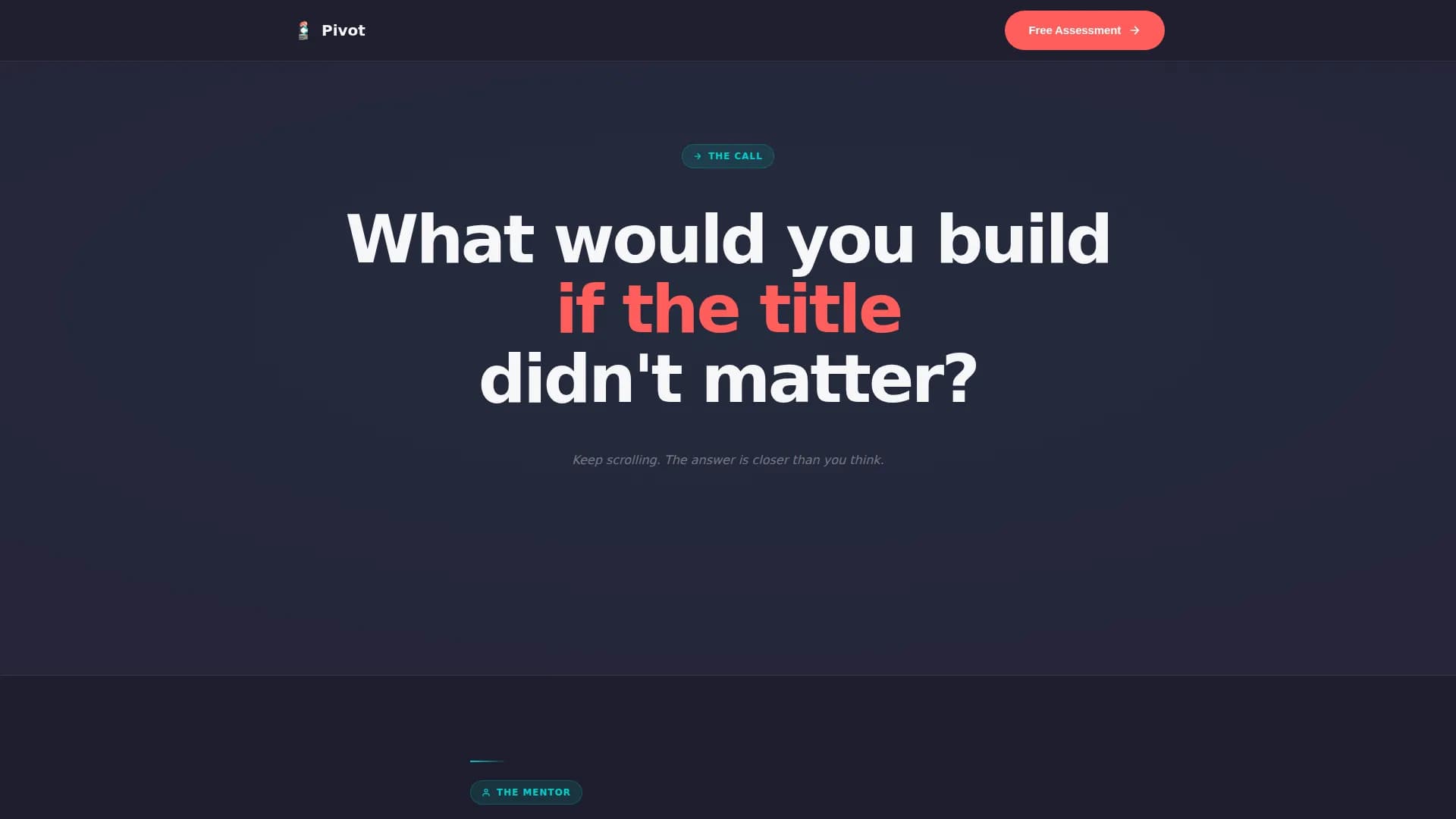Pivot - Career Momentum Coaching Landing Page Template