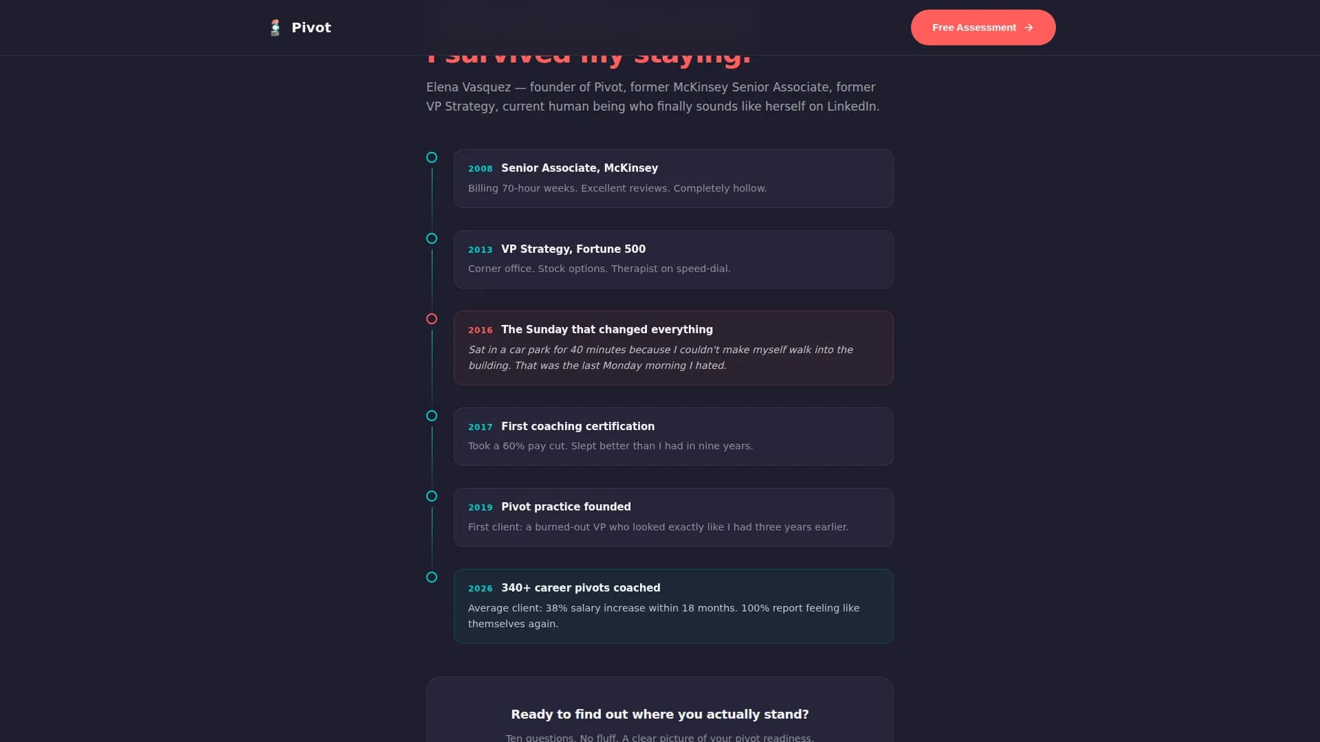 Pivot - Career Momentum Coaching Landing Page Template