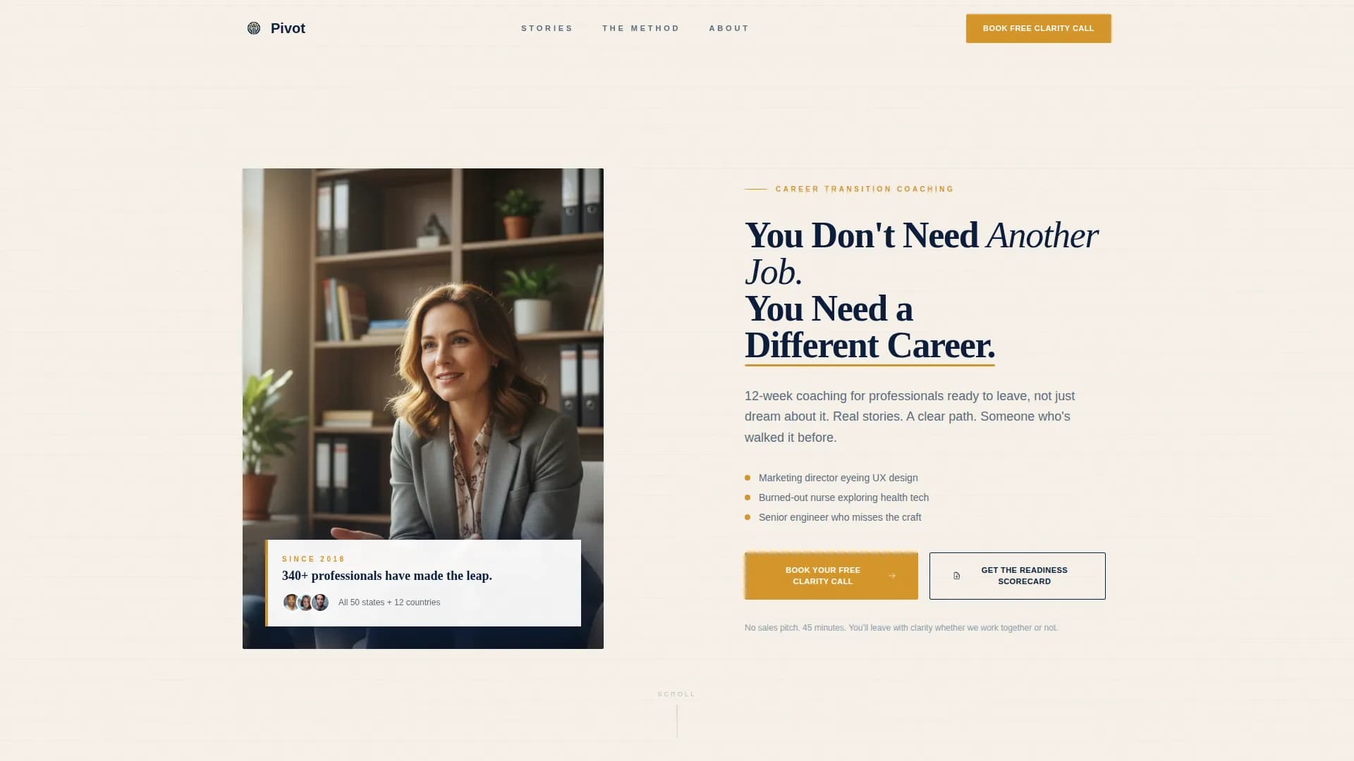 Reinvent — Professional Development Landing Page Template