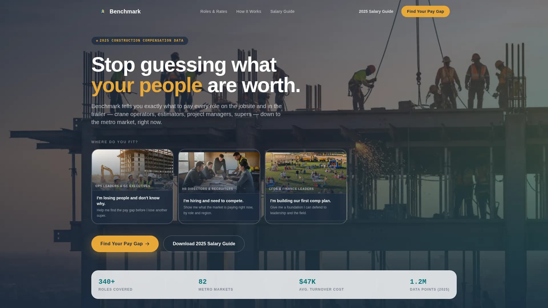 Benchmark - Powerful Constructioncompensation Landing Page Template