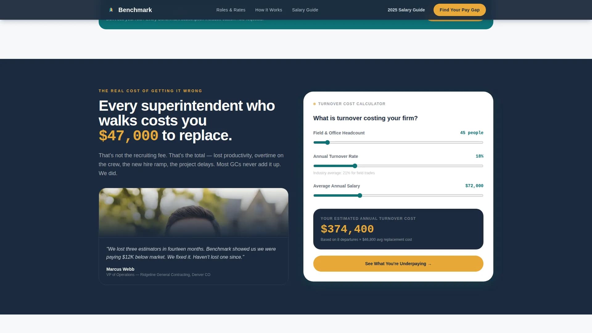 Benchmark - Powerful Constructioncompensation Landing Page Template