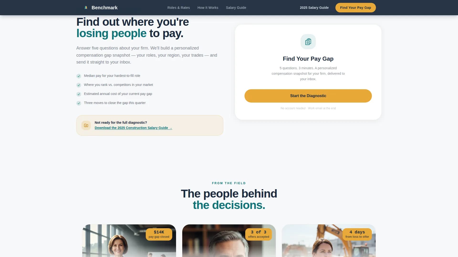 Benchmark - Powerful Constructioncompensation Landing Page Template